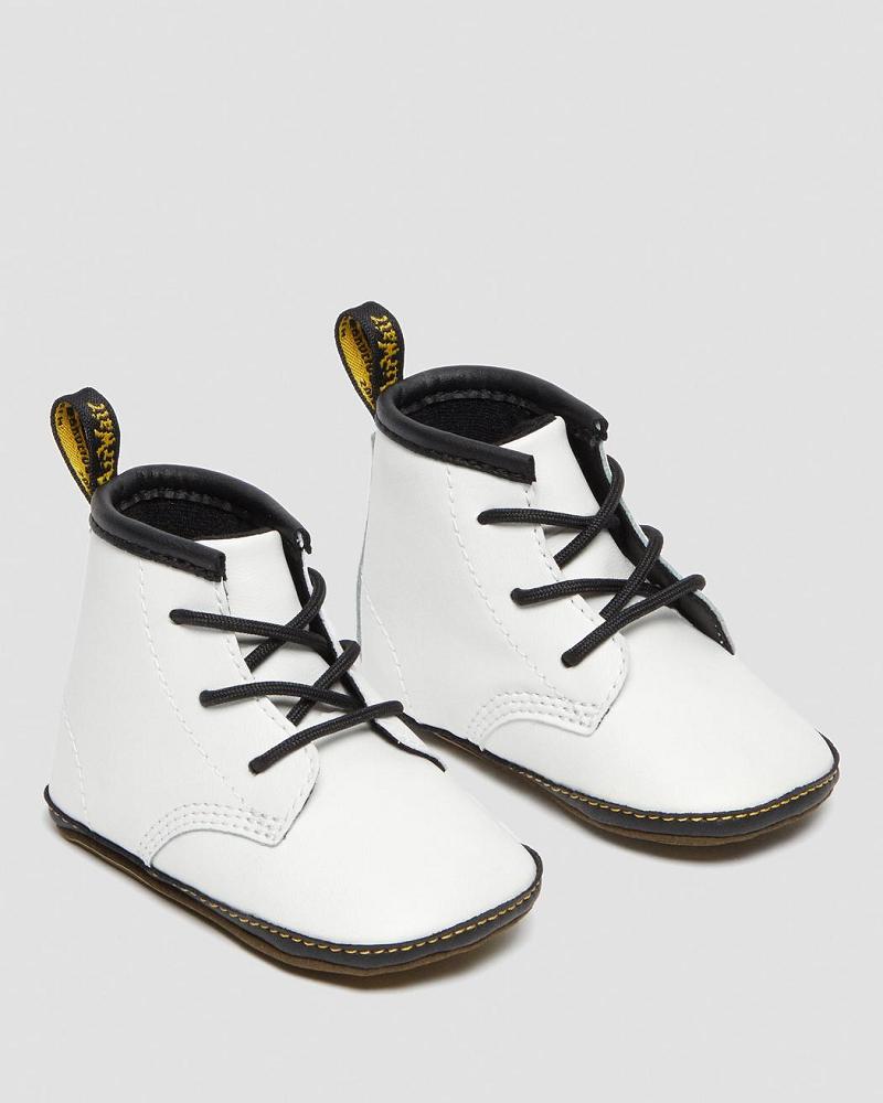 White Kids' Dr Martens Newborn 1460 Auburn Leather Booties Casual Boots | CA 661WNB